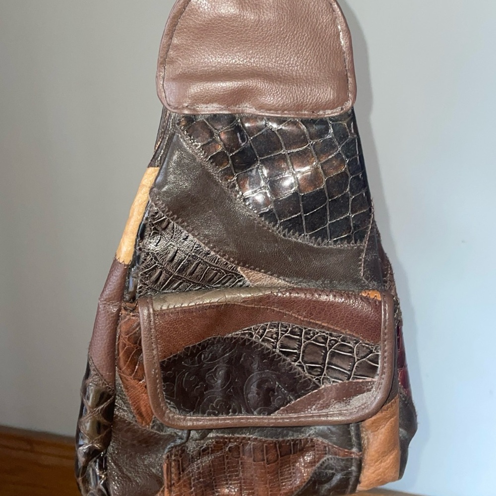 Patchwork Leather Sling Bag - image 1
